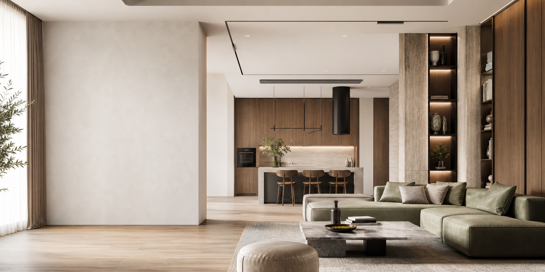 Melek Yapı ve Dekorasyon tarafından yenilenmiş modern yaşam alanı